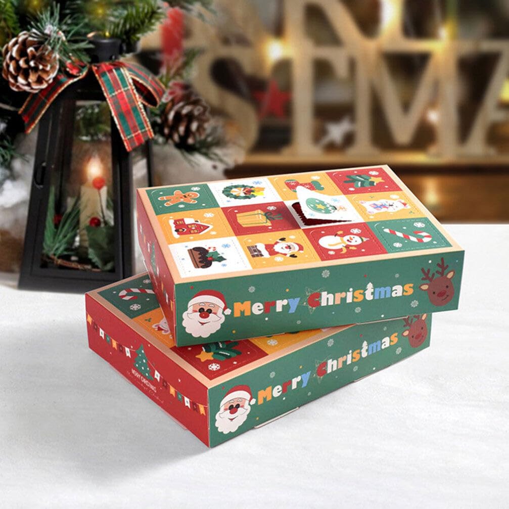 PRETYZOOM 5pcs Christmas Advent Calendar Box to Fill 12 Days Advent Countdown Boxes DIY Xmas Empty Advent Calendar for Christmas